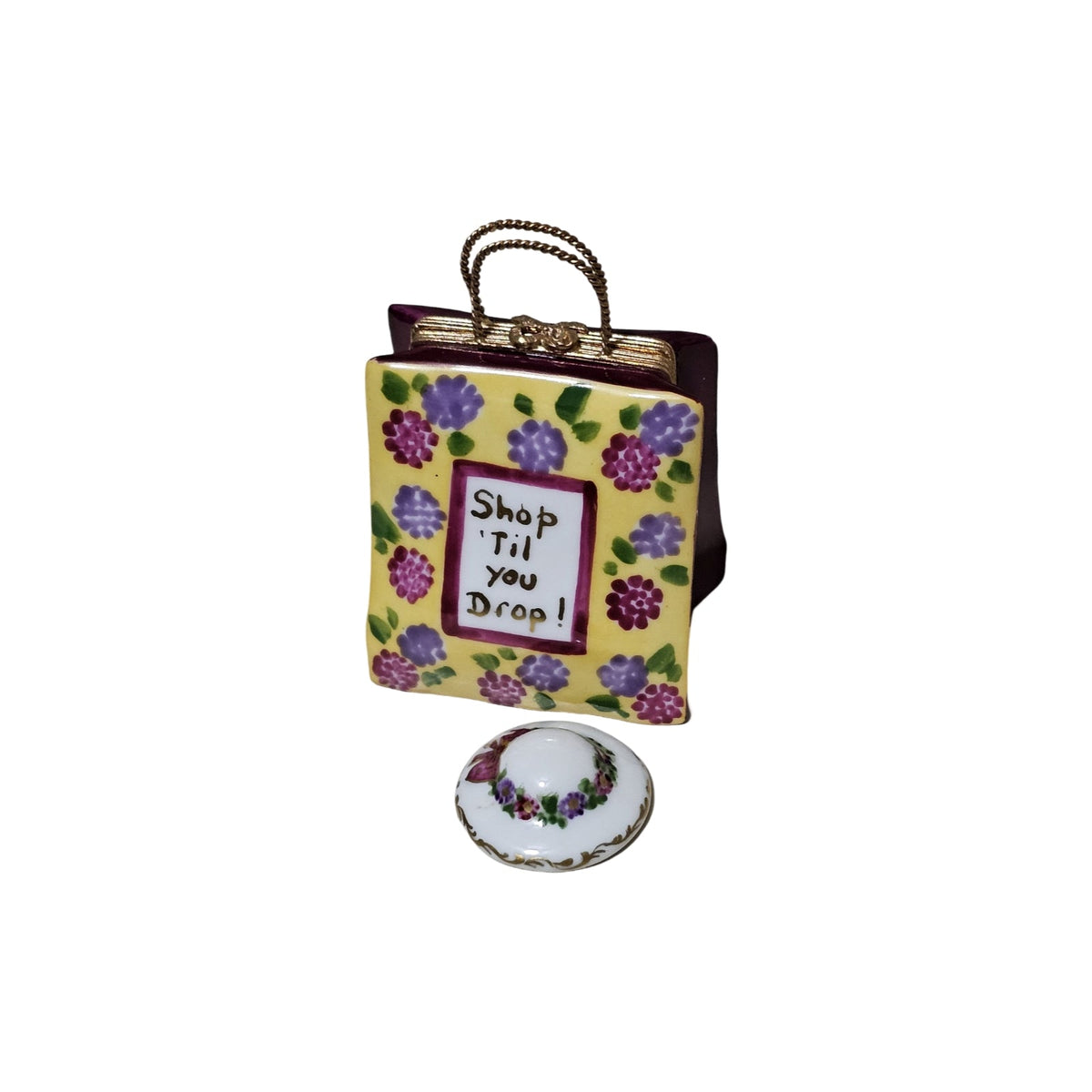 Shop Till You Drop Shopping Bag w Hat Limoges Box, view 2