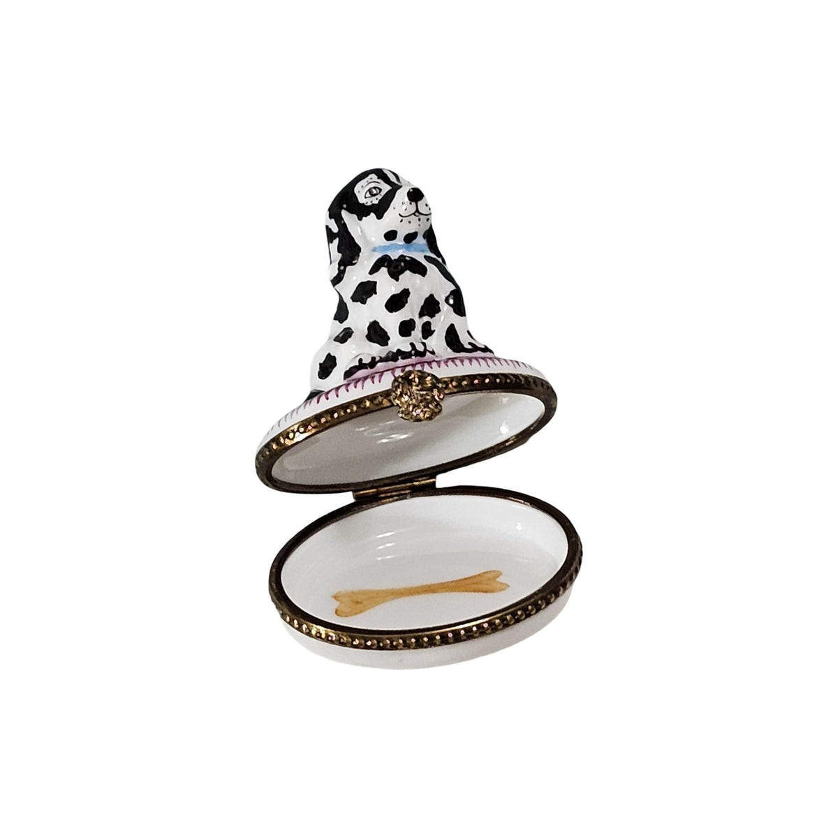 Dalmatian Dog on Pink Limoges Box, view 2