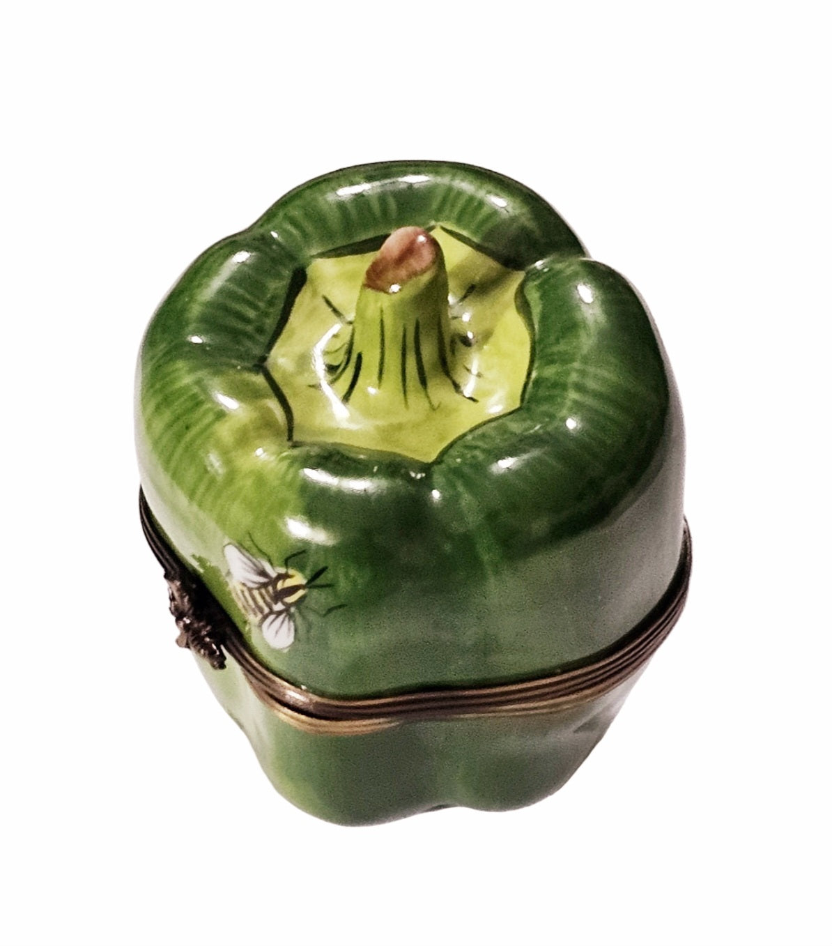 Green Pepper with Bee Limoges Box, view 5
