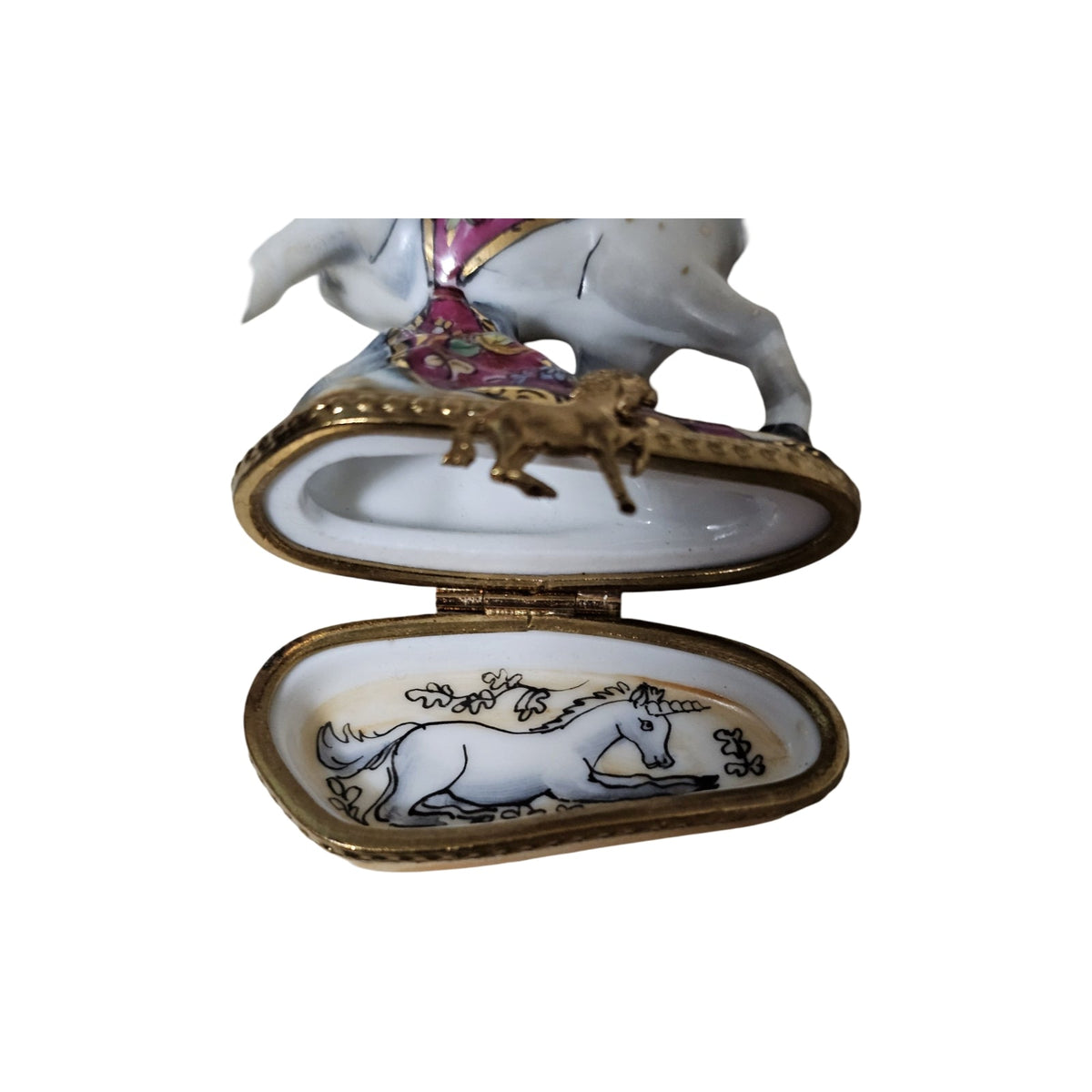 White Unicorn Magical Limoges Box, view 6