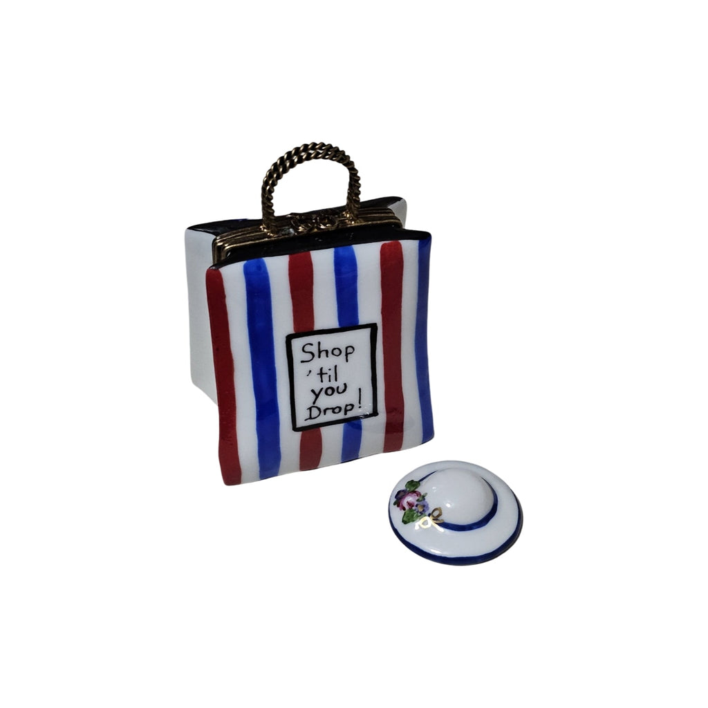 Shop Till You Drop Porcelain Figurine w Hat Limoges Box, view 3
