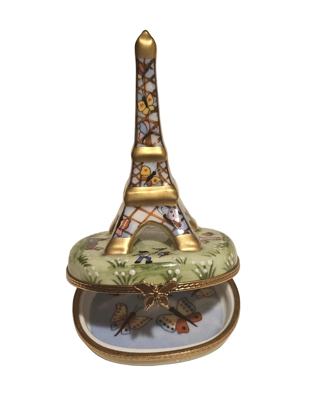 White Eiffel Tower w Balloons Limoges Box, view 2