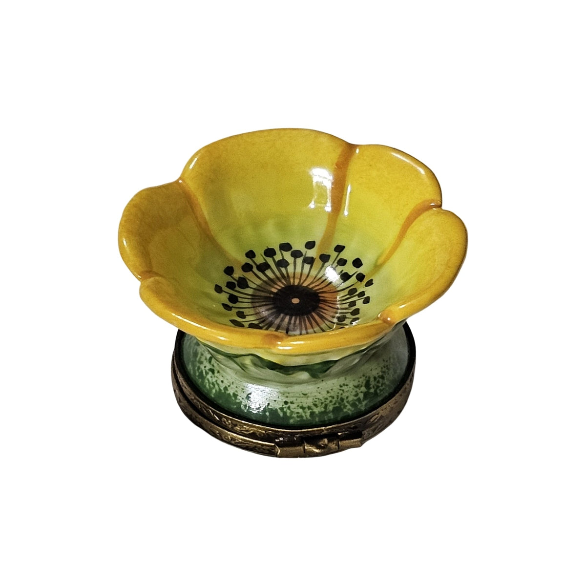 Medium Open Yellow Flower w Bee Box, view 2