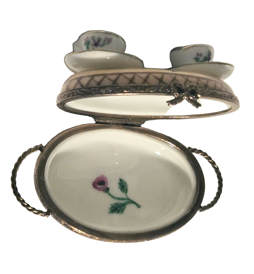 Tea Time for Two w Teacups Limoges Box, view 2