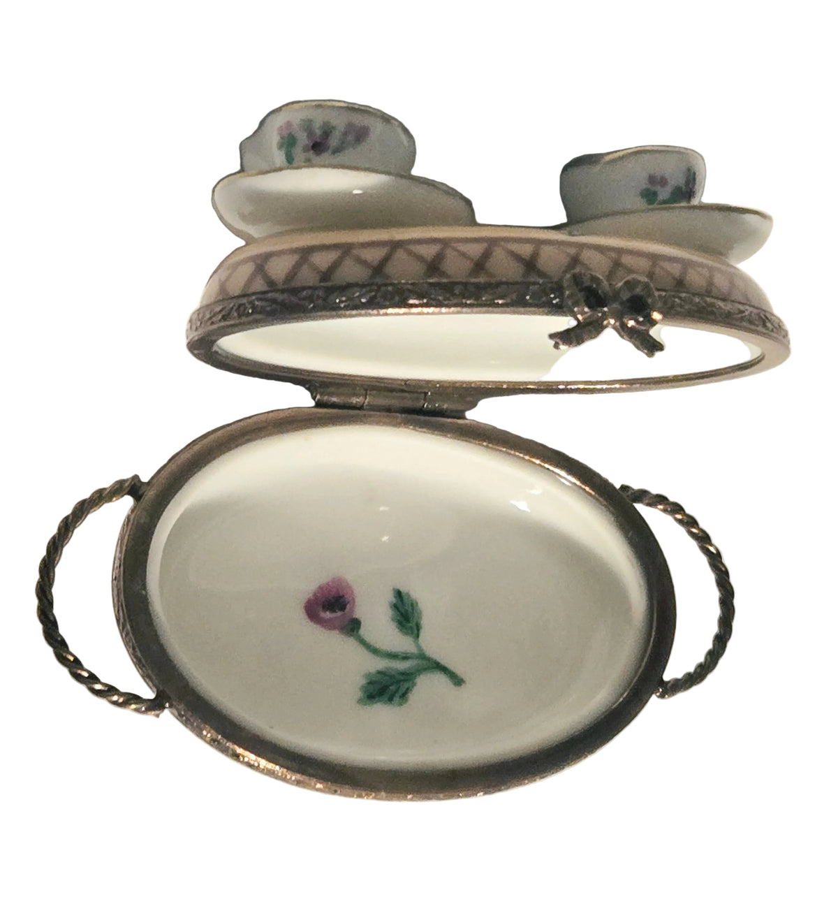 Tea Time for Two w Teacups Limoges Box, view 2