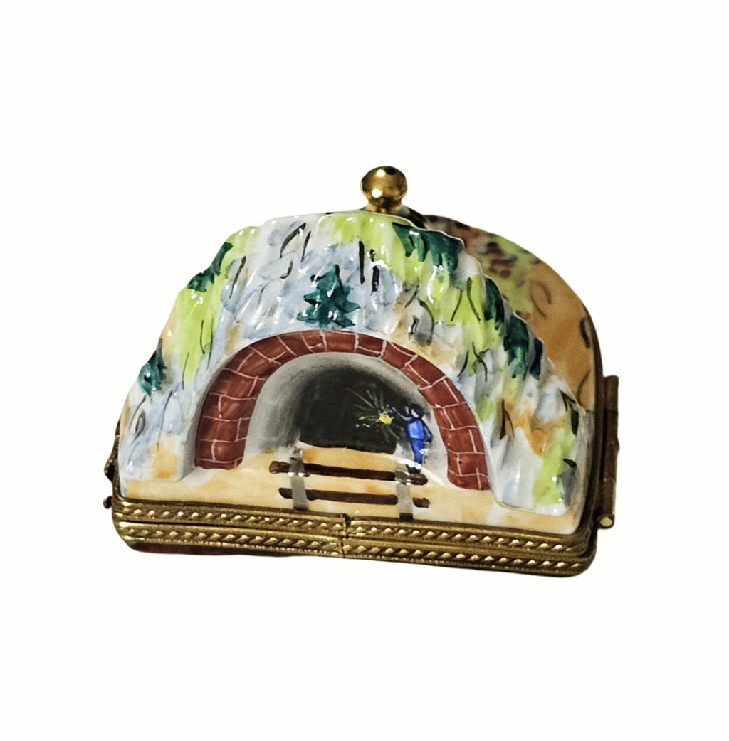 Train in Tunnel Limoges Box Collectible Figurine, view 3
