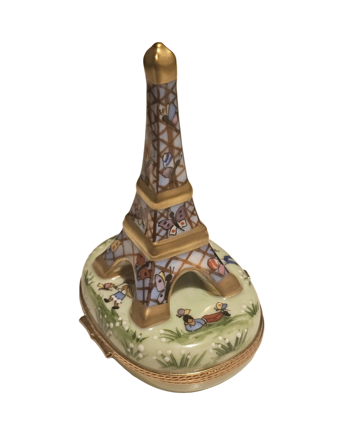 White Eiffel Tower w Balloons Limoges Box, view 3