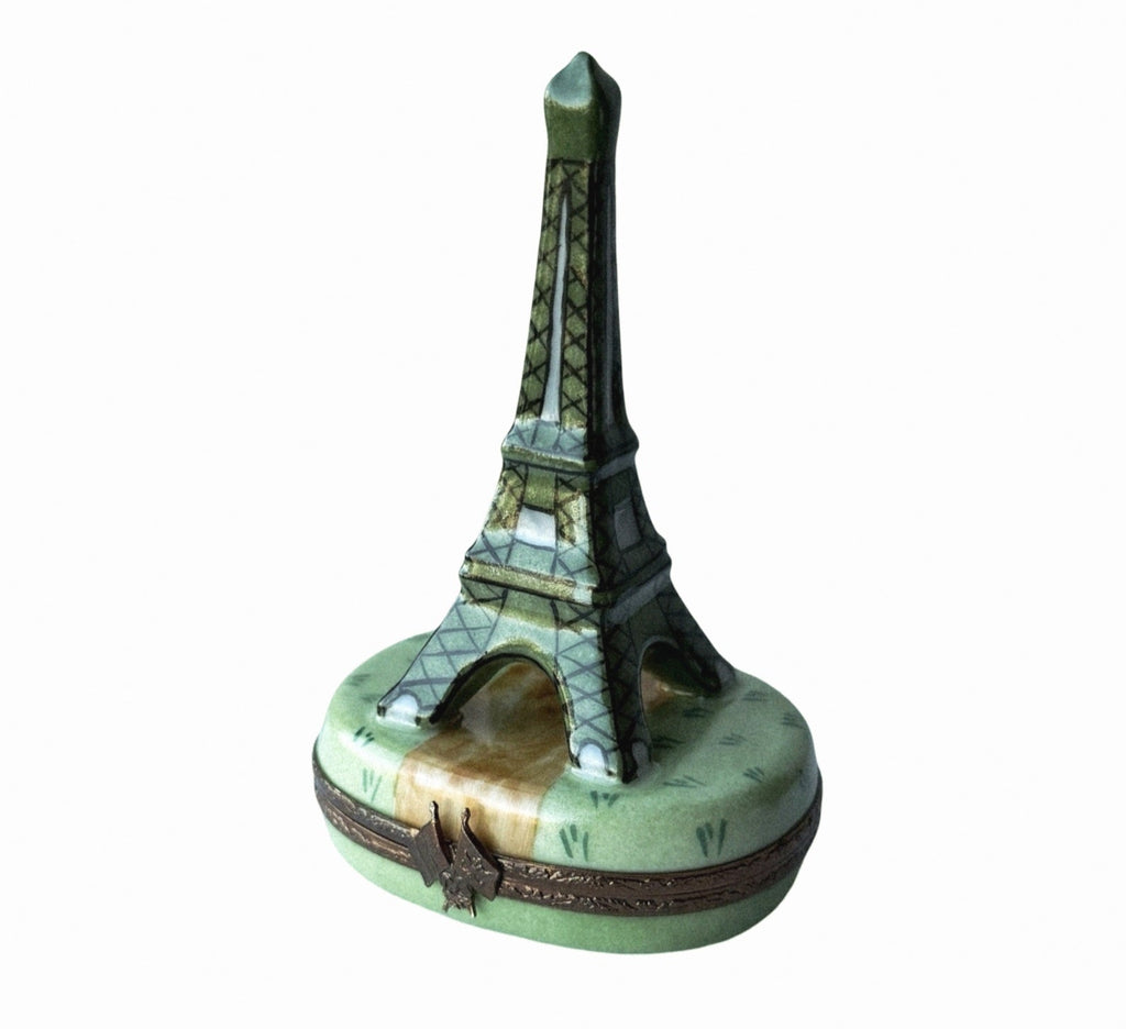 Eiffel Tower on Spring Green, a hand-painted Limoges porcelain gift