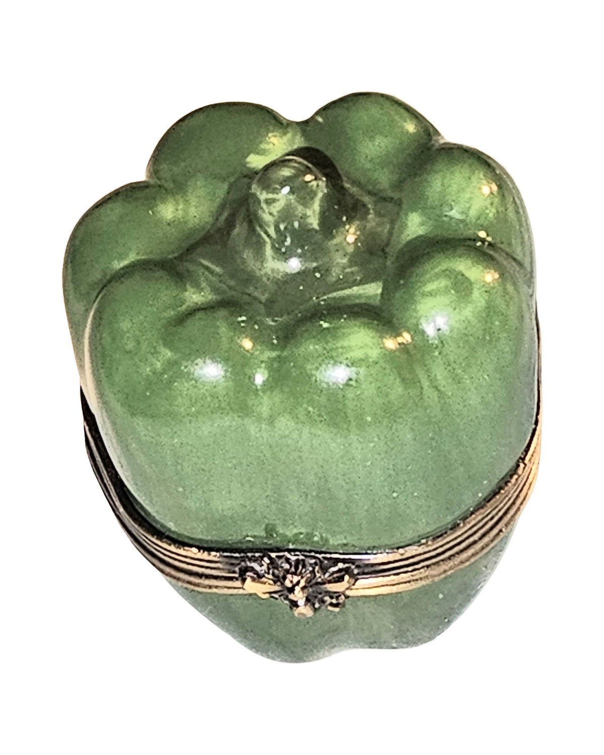 Medium Green Pepper Limoges Box, view 3