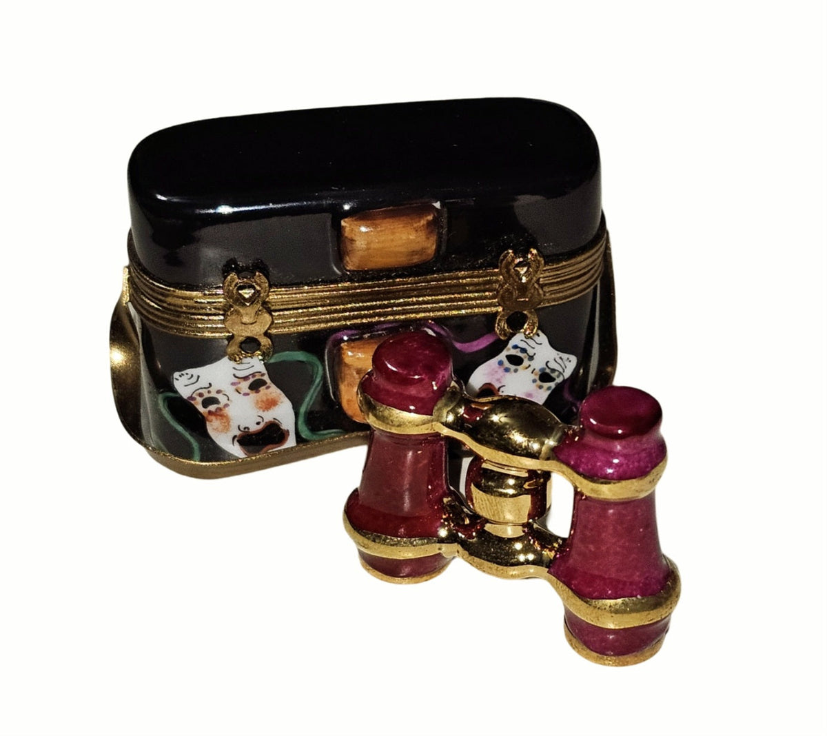 Theater Box w Binoculars for Collectors, a hand-painted Limoges porcelain gift