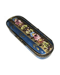 Blue Long Floral Rectangle, a hand-painted Limoges porcelain gift