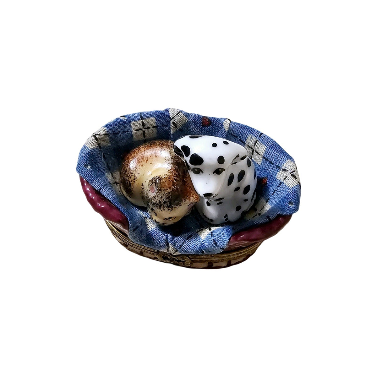 Dalmatian Dog w Cat in Basket w Trinkets, view 8