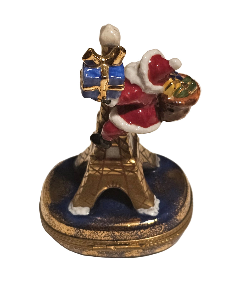 Santa on Eiffel Tower Christmas Rochard Limoges Box, view 3