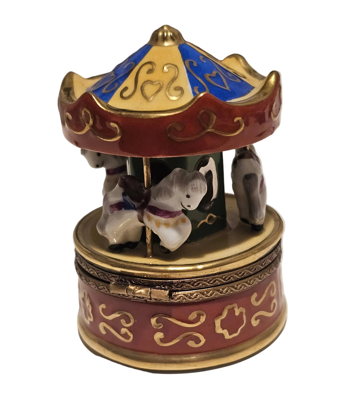 Red Carousel Limoges Box, view 4