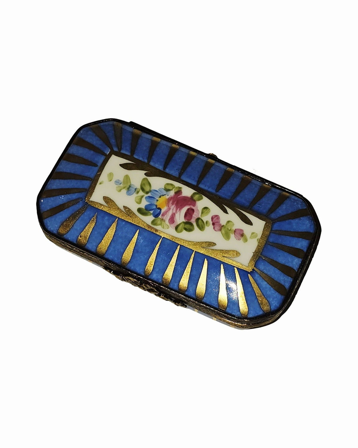 Blue Rectangle Floral Flat, view 4