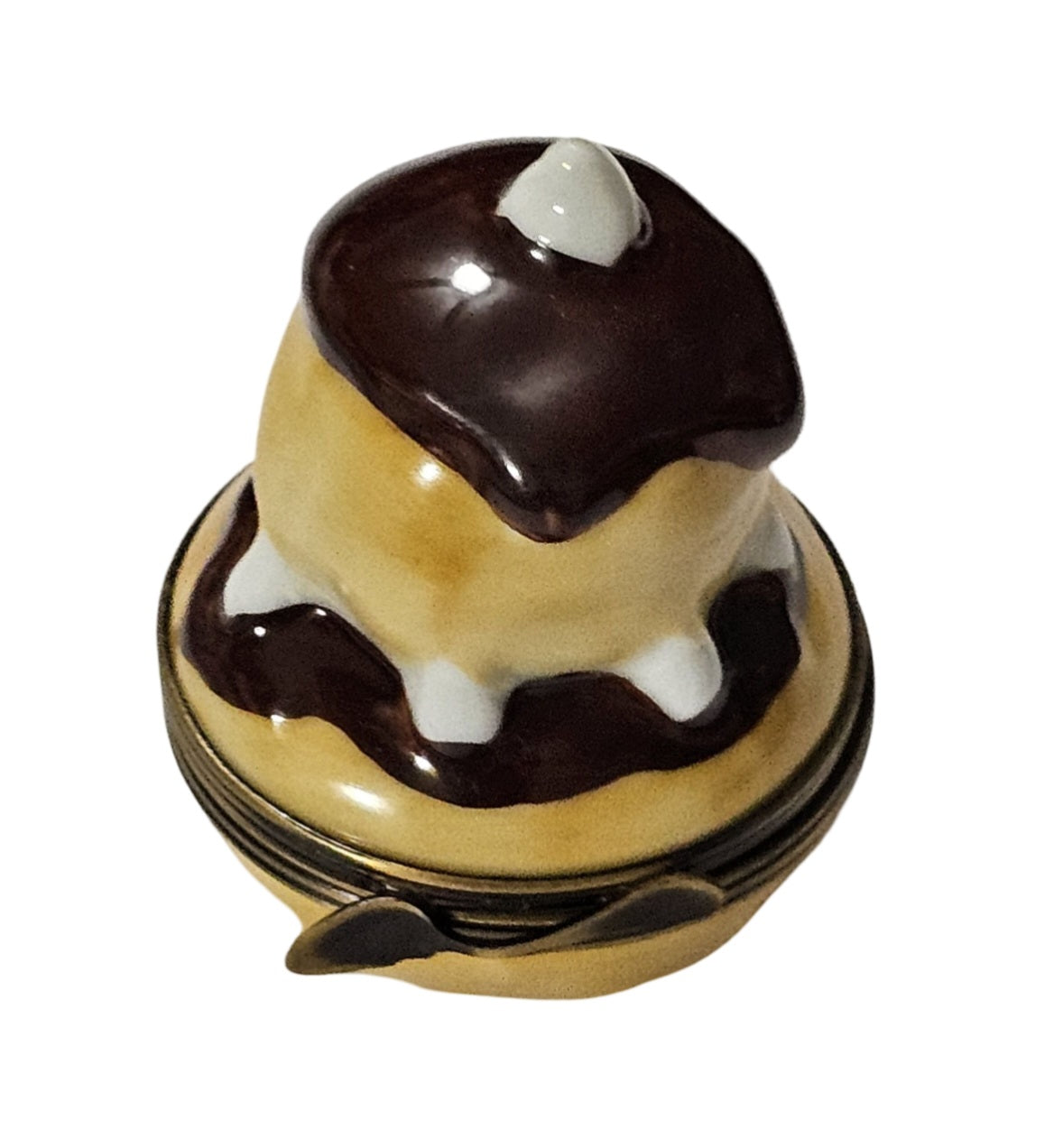 Cream Puff Porcelain Art Object for Collectors, a hand-painted Limoges porcelain gift