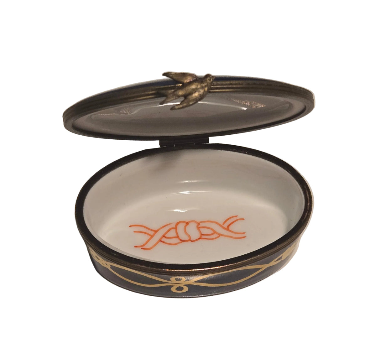 Sailboat on Oval Limoges Box Nautical, view 2