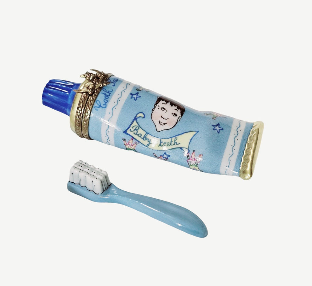 Blue Baby Toothpaste Limoges Box Keepsake, view 5