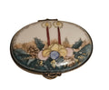 Christmas Oval Candles with Holly Limoges Box, a hand-painted Limoges porcelain gift