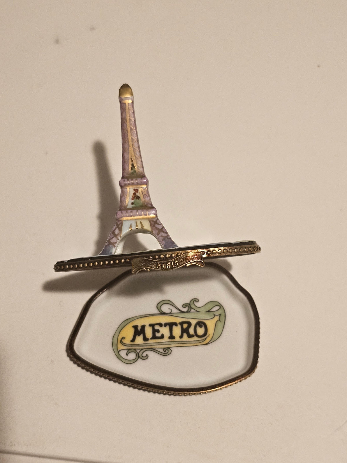 Eiffel Tower on Map France Limoges Box, view 2