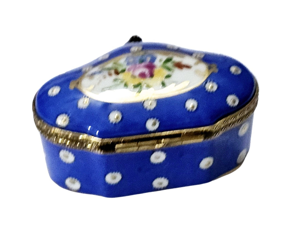 Blue Scalloped with Flowers Limoges Box for Collectors, view 2