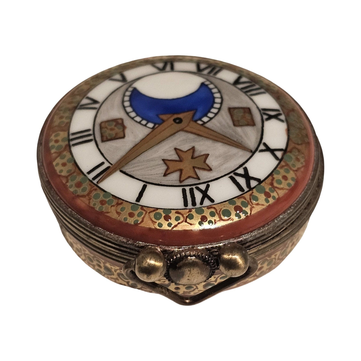 Porcelain Limoges Red pocket watch Figurine, a hand-painted Limoges porcelain gift
