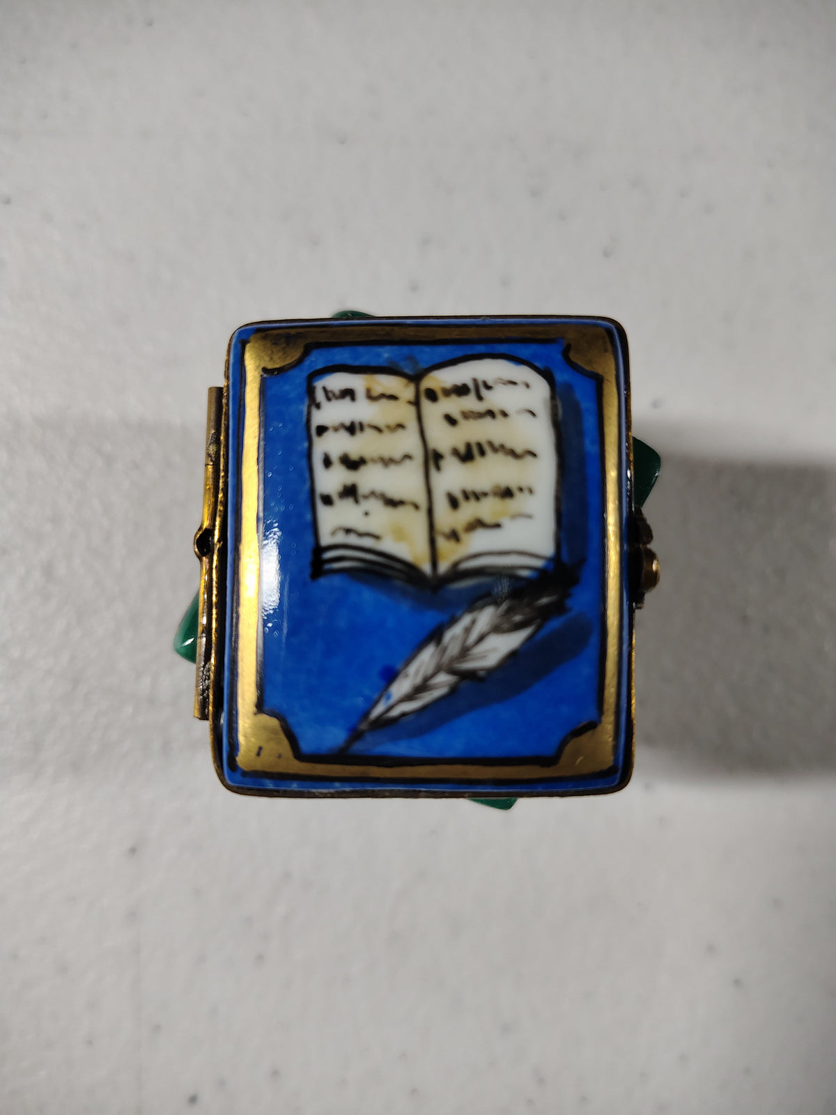 Collectible Stack of Books Limoges box with artisan brushwork