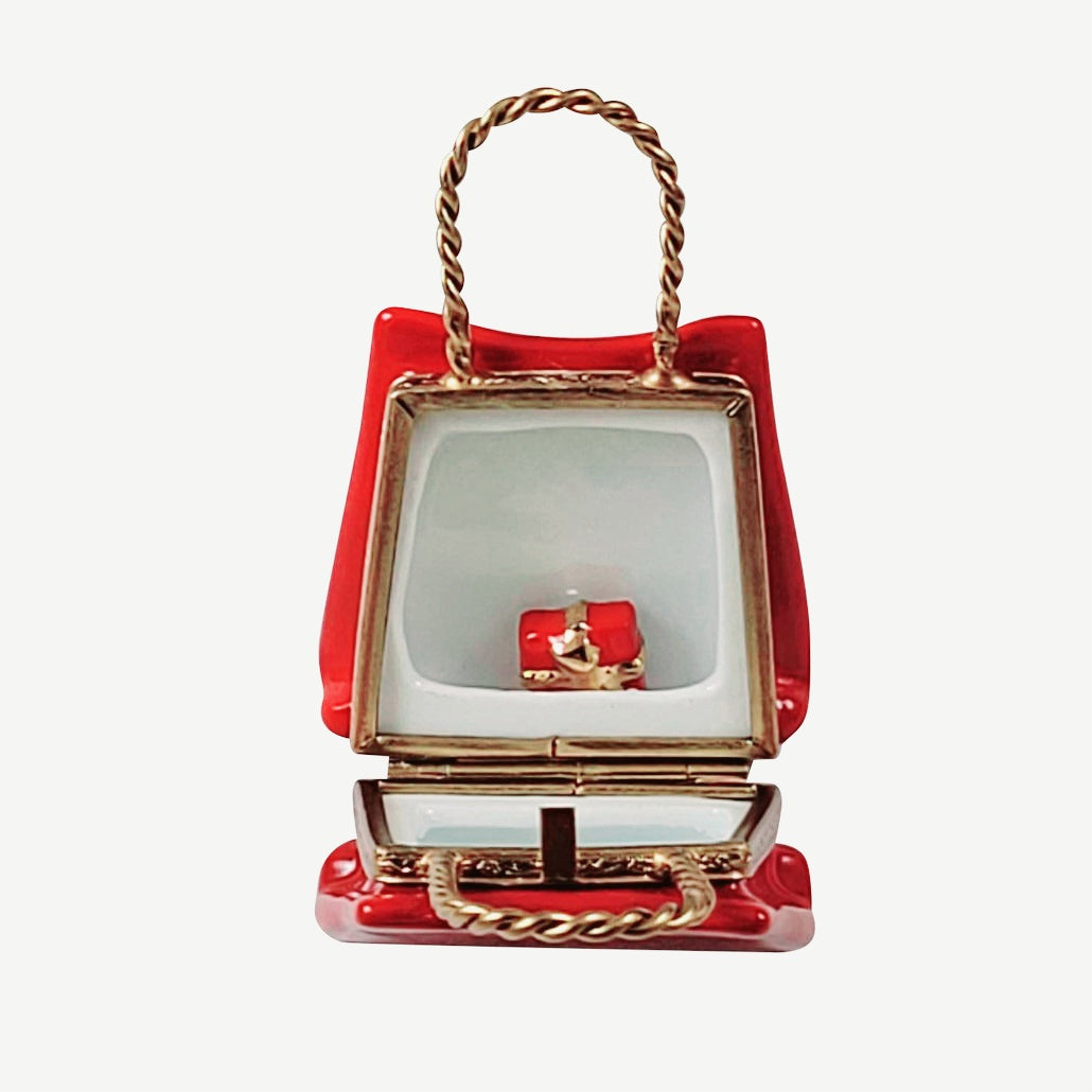 Christmas Shopping Bag w/ Removable Present Limoges Box, view 2
