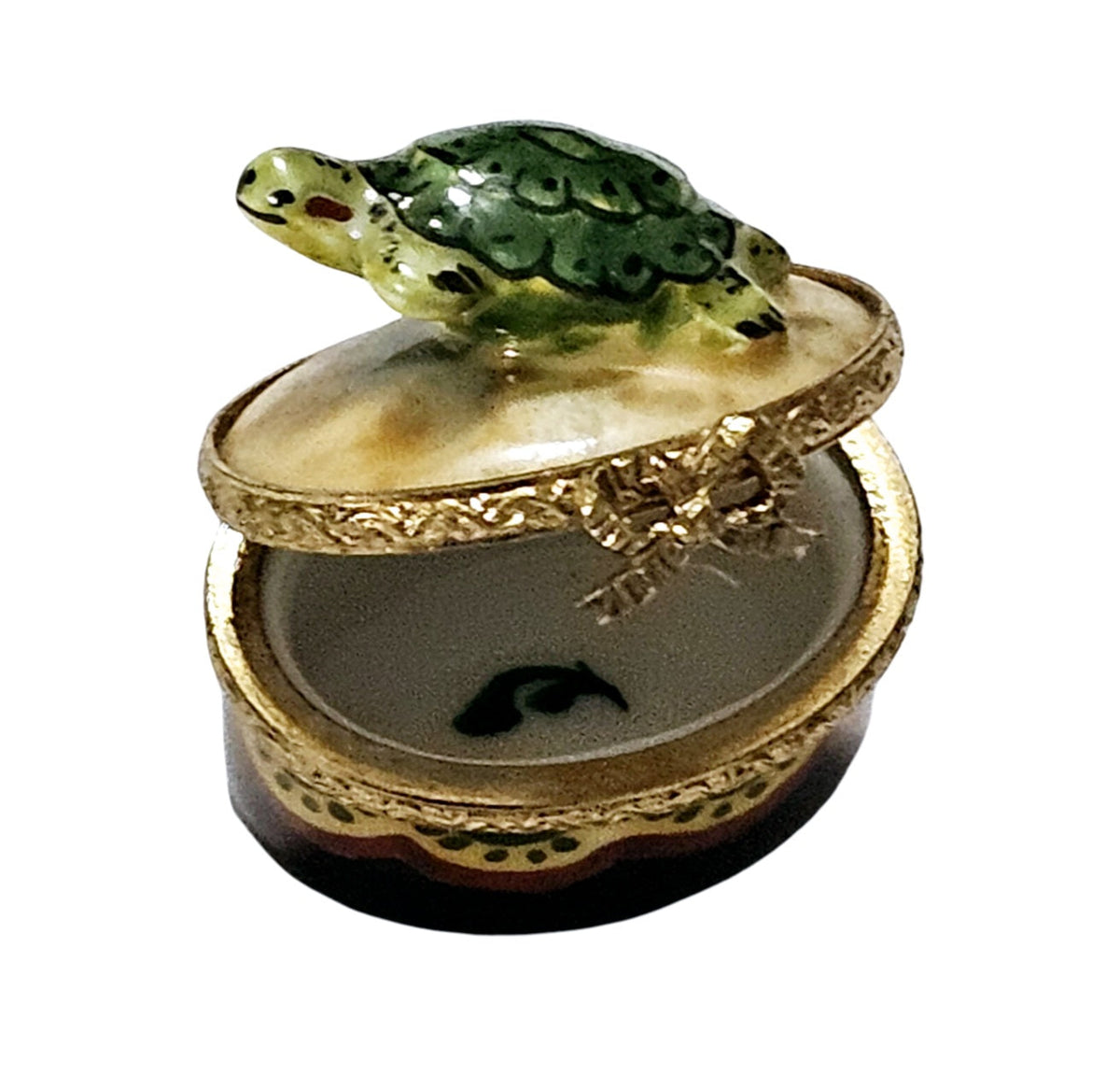 Mini Turtle in Oval Limoges Box, view 2