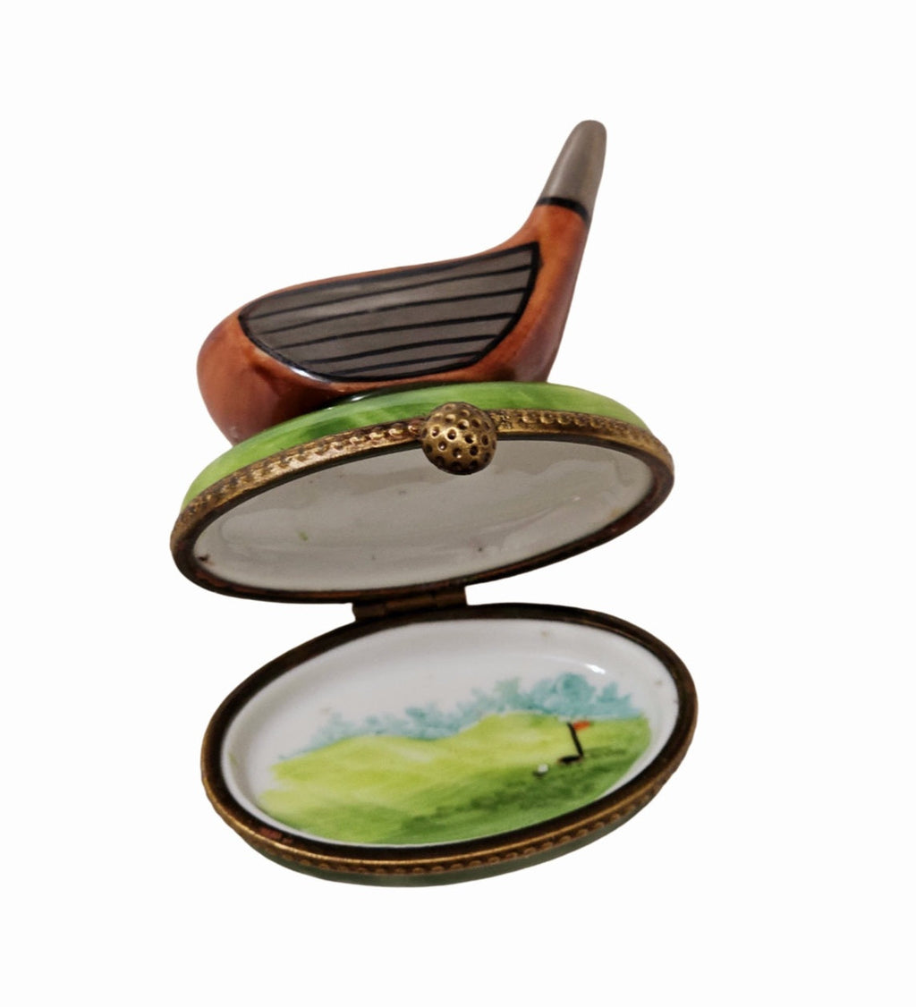 Brown Golf Club Porcelain Art Object for Collectors Limoges, view 2