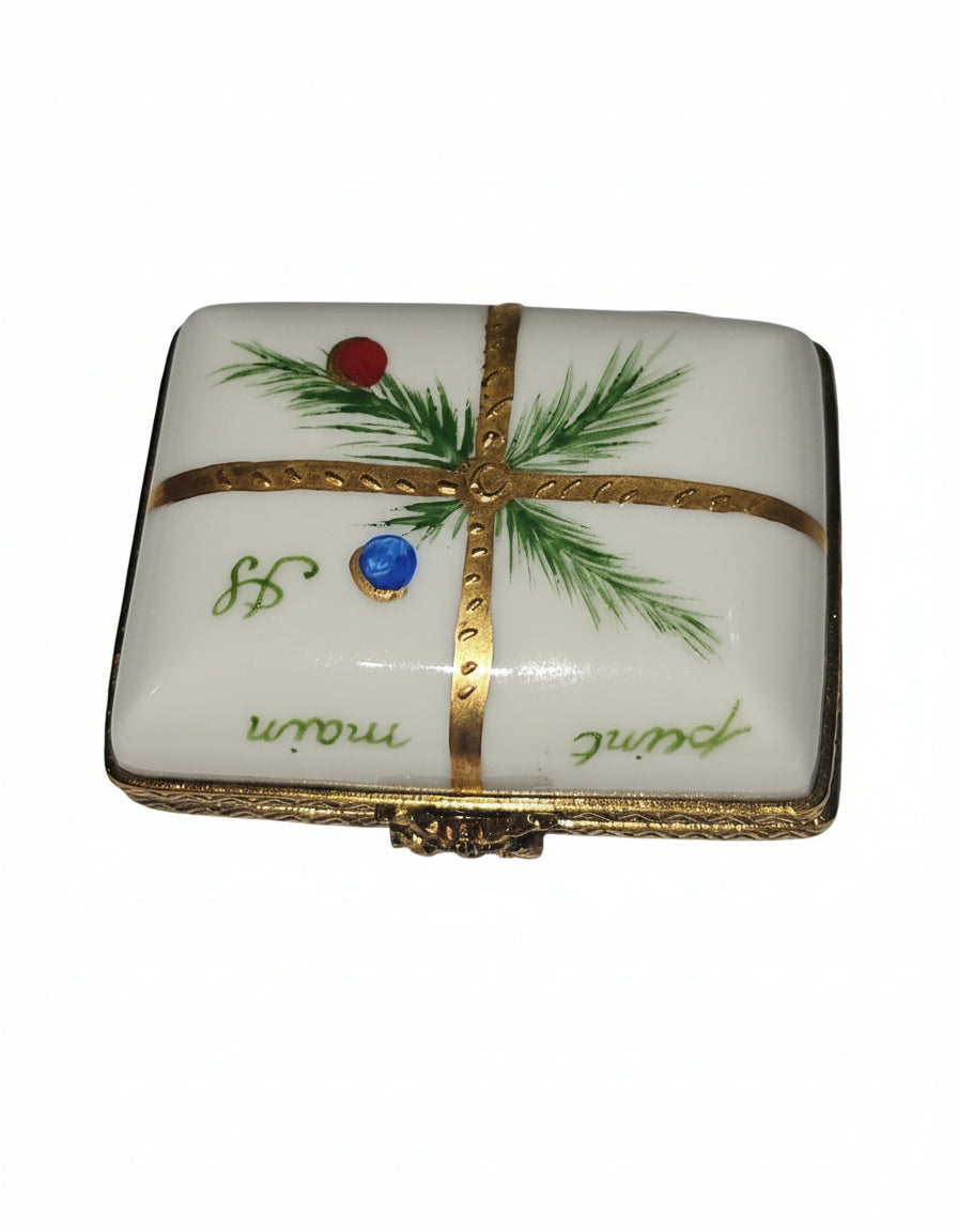 Joyeux Noel Gold Rectangle Christmas Limoges Box, view 4
