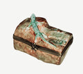 Large Lizard on a Log Limoges Box, a hand-painted Limoges porcelain gift