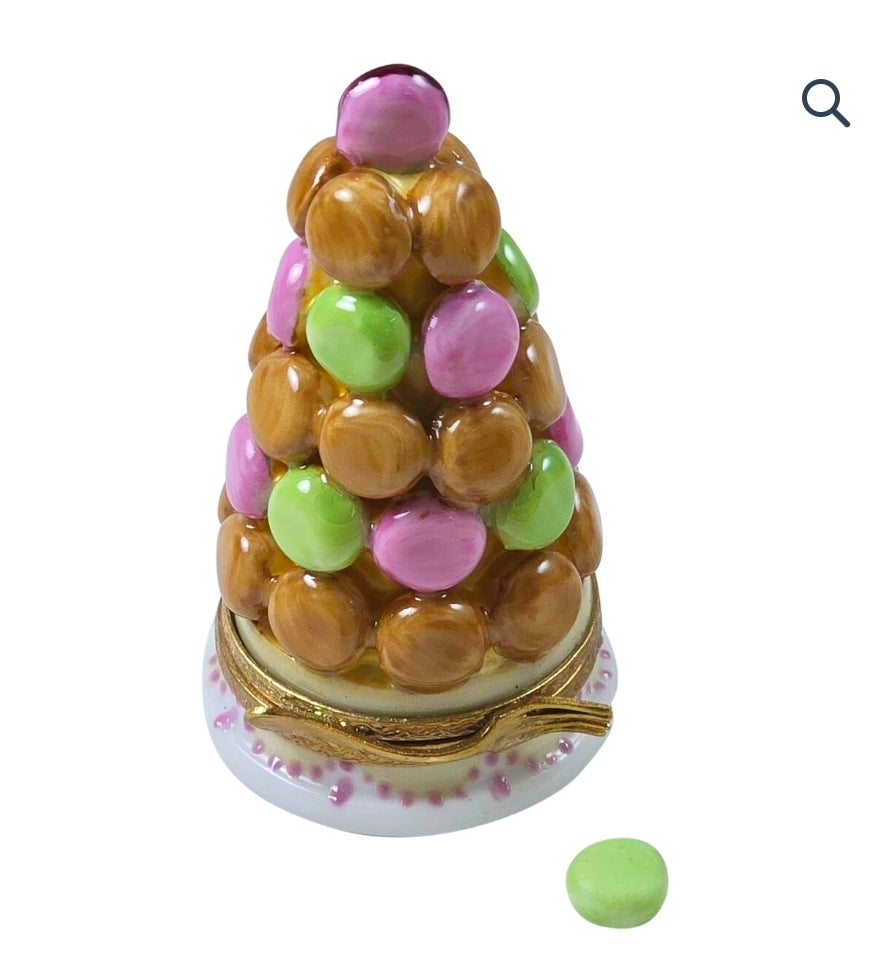 Macaron Tree w Trinket Macaron, a hand-painted Limoges porcelain gift