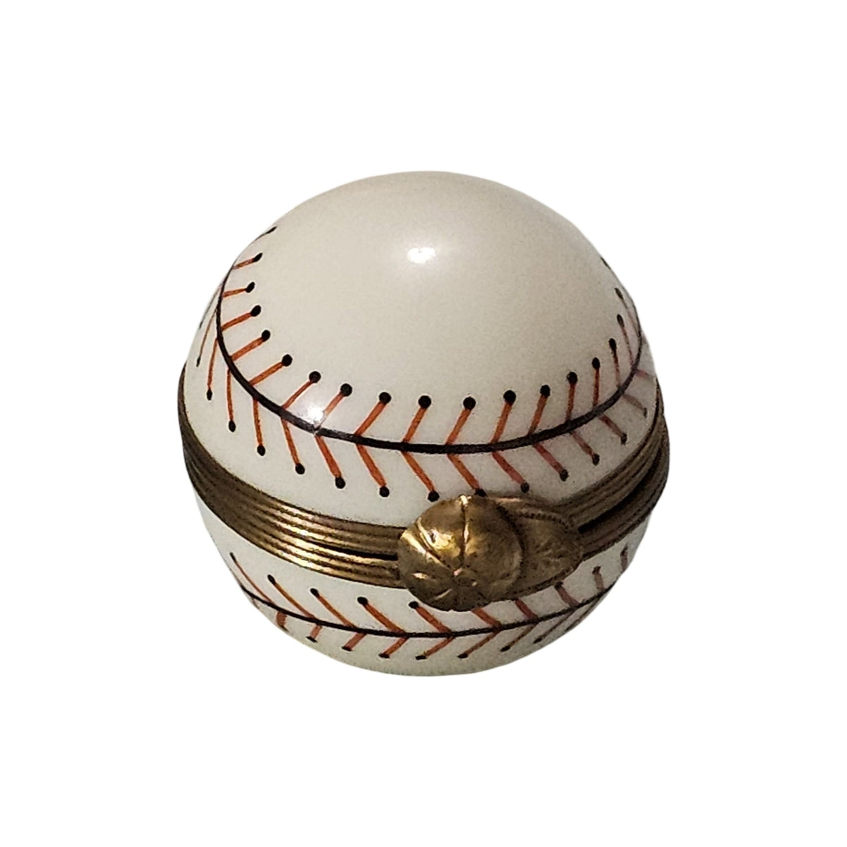Classic Limoges Baseball Box for Sports Enthusiasts, a hand-painted Limoges porcelain gift
