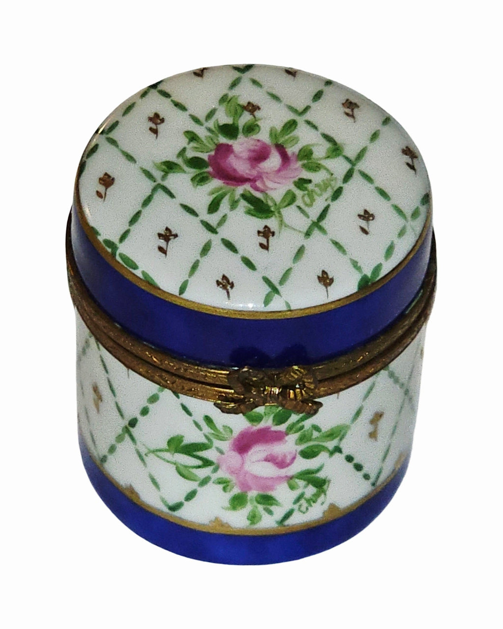 Tall Blue Gold Round, a hand-painted Limoges porcelain gift