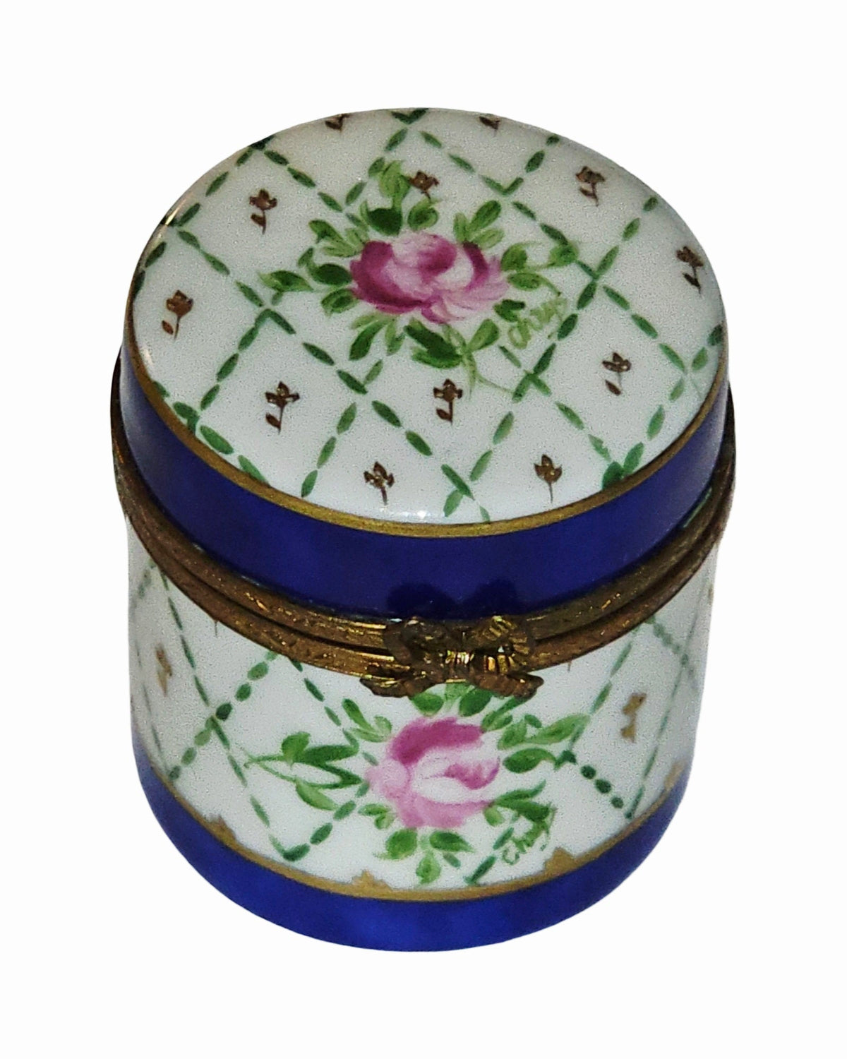 Tall Blue Gold Round, a hand-painted Limoges porcelain gift