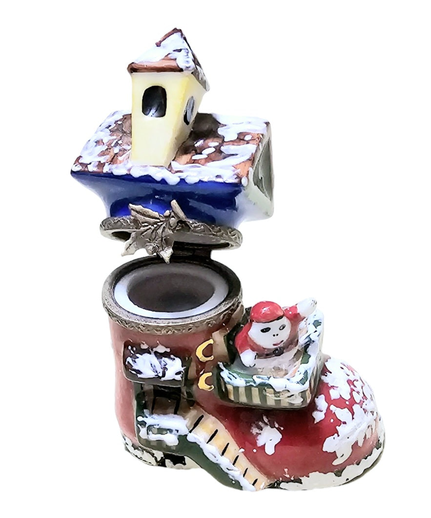 Santa Workshop Boot Limoges Box, view 2