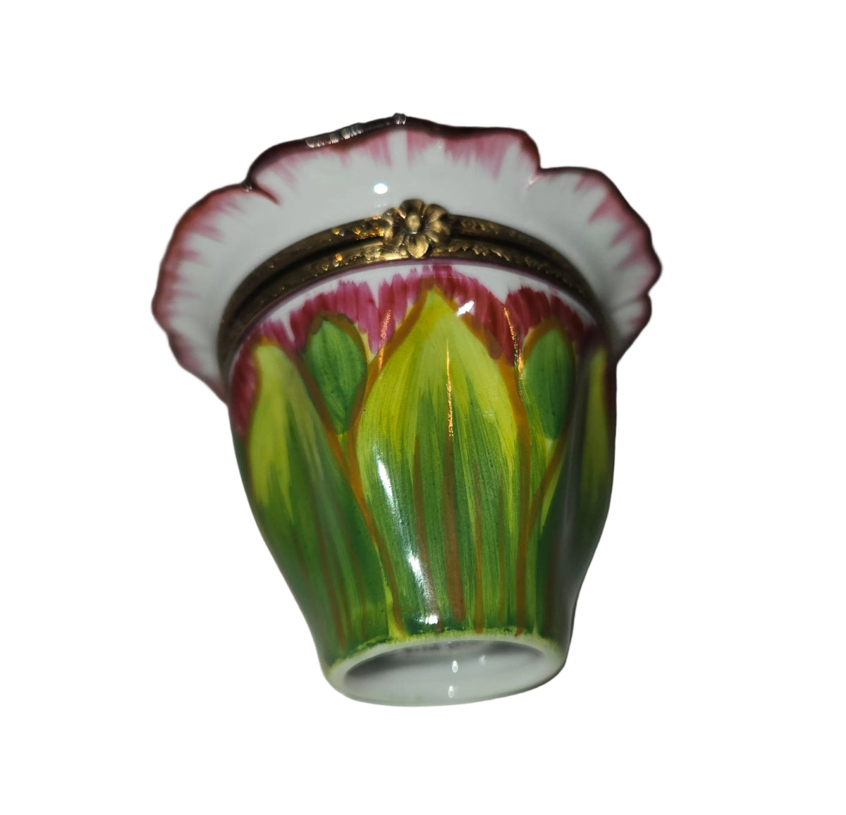 White Pink Flower w Porcelain Art Perfume, view 6