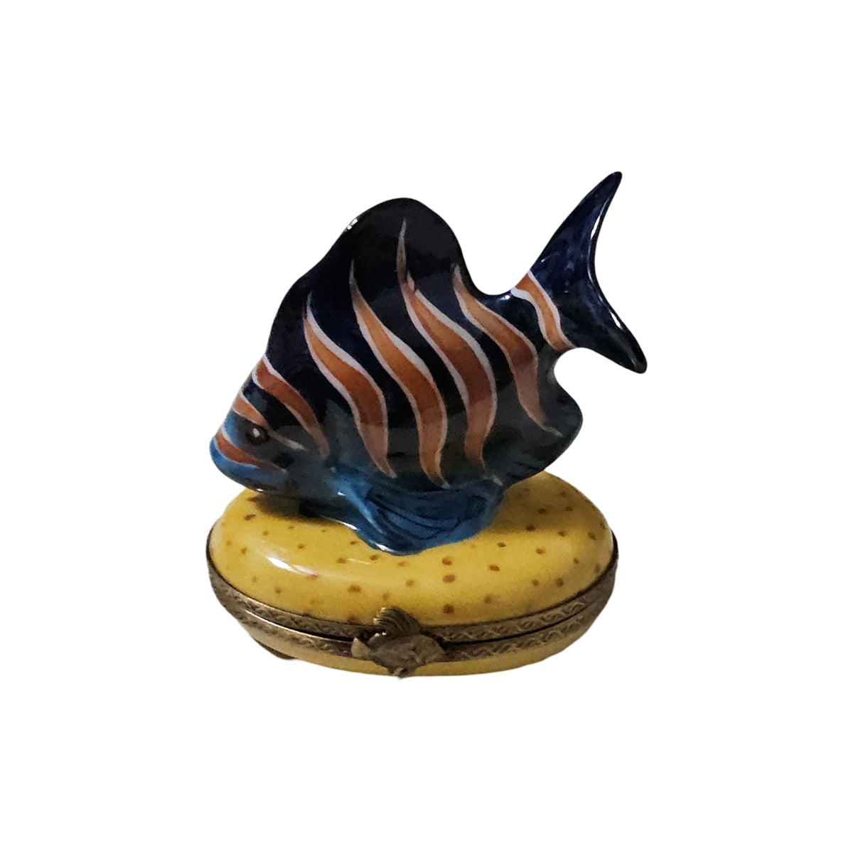 Blue Fish Orange Stripe Limoges Box, view 7