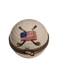 American Flag White Golf Ball, a hand-painted Limoges porcelain gift