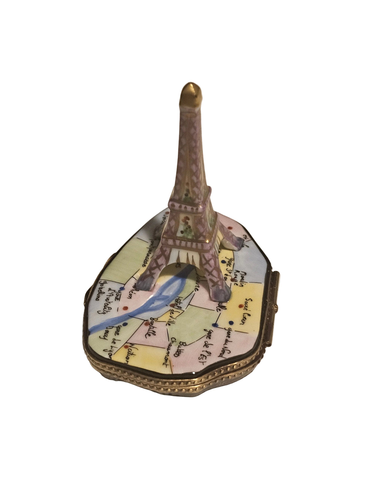 Eiffel Tower on Map France Limoges Box, view 4