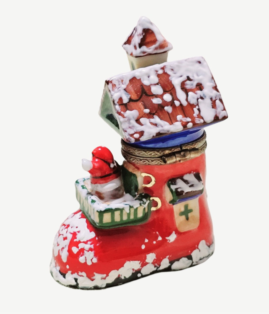 Santa Workshop Boot Limoges Box, view 4