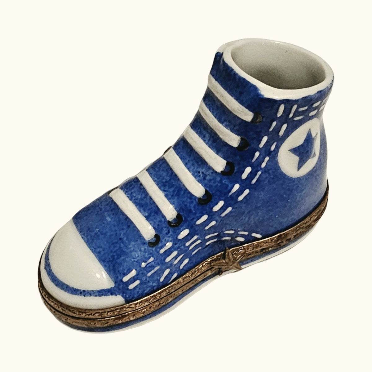 Converse Tennis Figurine of Shoe Porcelain Art Object, a hand-painted Limoges porcelain gift