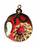 Elegant Red Christmas Ornament for Holiday Cheer, a hand-painted Limoges porcelain gift