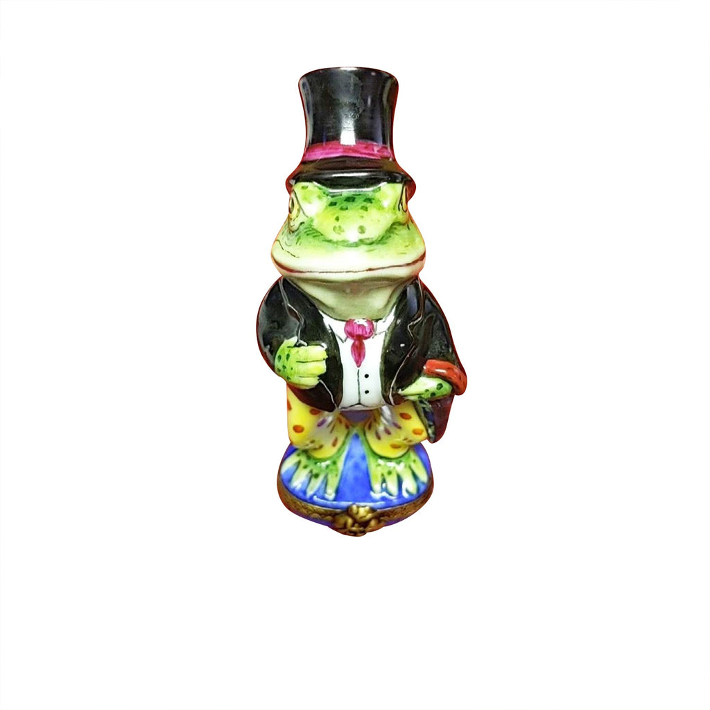 Mr Frog w Top Hat, a hand-painted Limoges porcelain gift