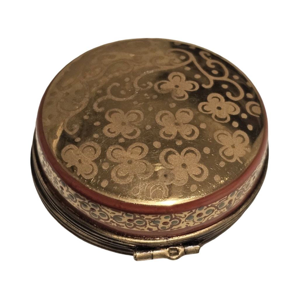 Gold Pocket Watch Limoges Porcelain Art Box, view 6