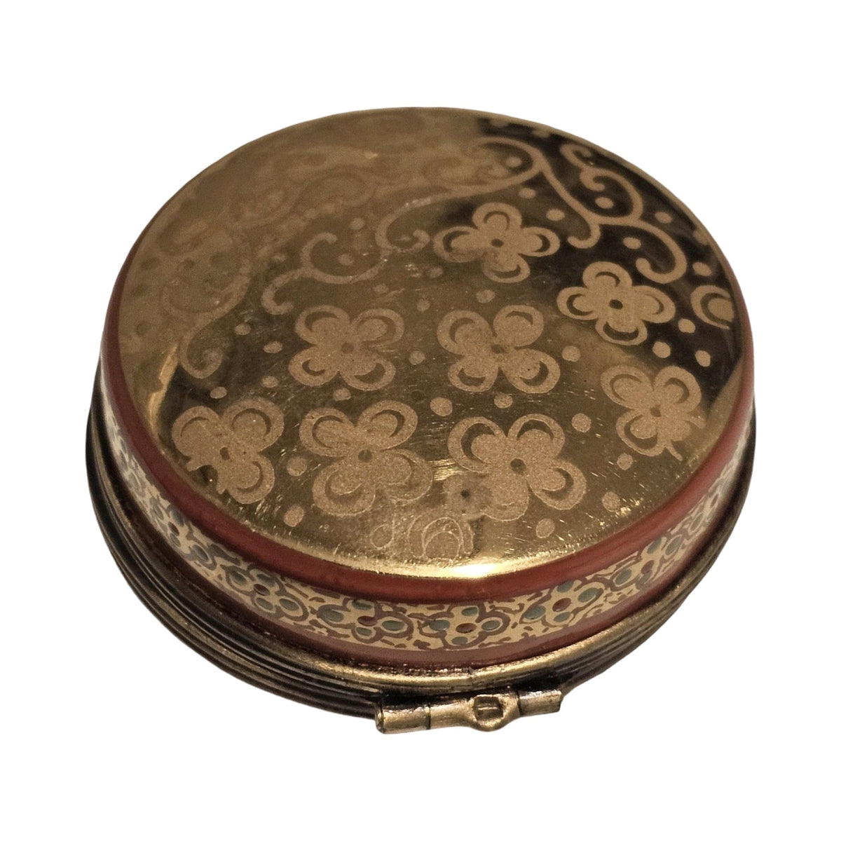 Gold Pocket Watch Limoges Porcelain Art Box, view 6