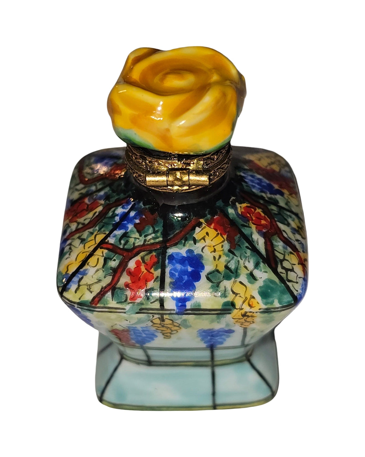 Hour Glass Shaped Jar w Yellow Rose, view 3