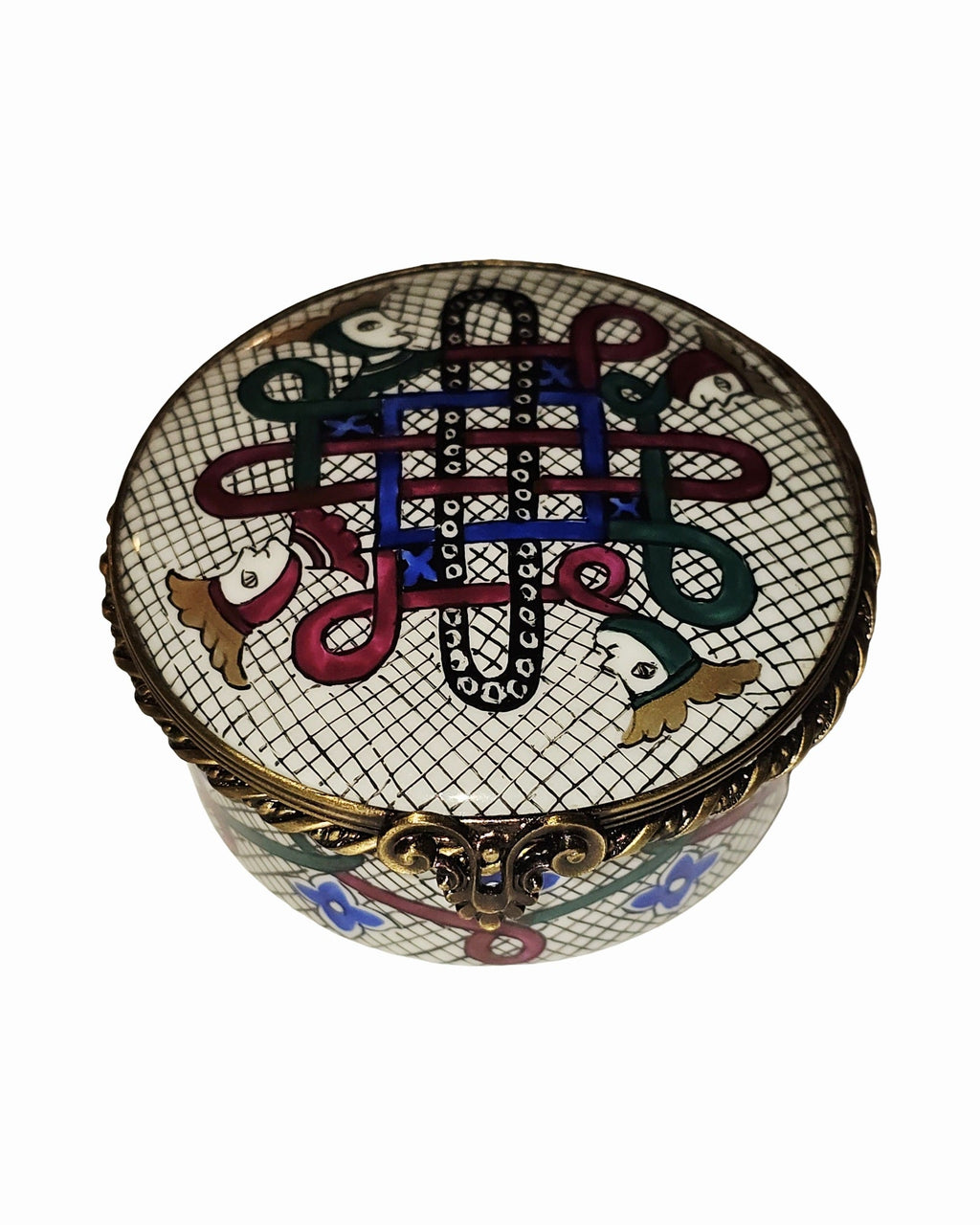 Jester Whimsical Round Limoges Box, a hand-painted Limoges porcelain gift