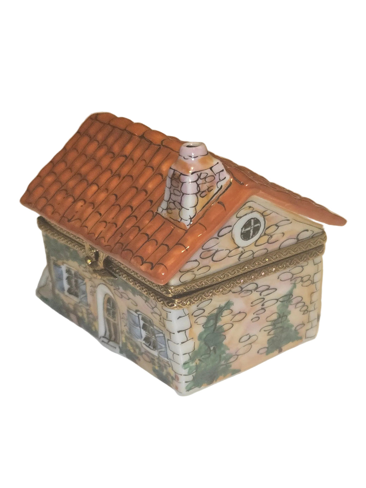 Beige House w Red Roof Limoges Box Cottage Home Gift, view 4